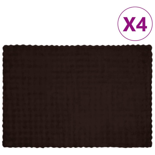 vidaXL Halkfri filt i konstgjord kaninfäll Olite 4 pcs Kamel Polyester
