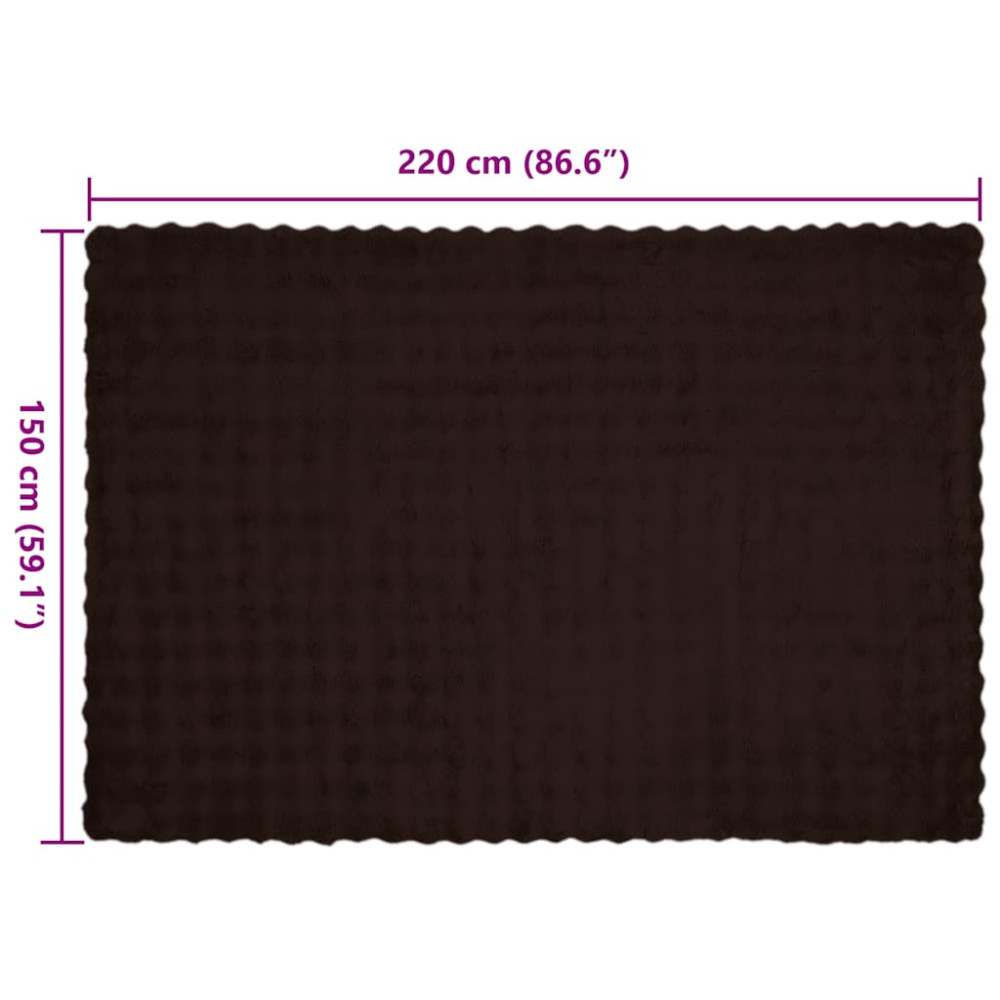 Produktbild för Halkfri filt i konstgjord kaninfäll Olite 4 pcs Kamel Polyester