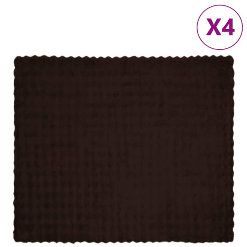 vidaXL Halkfri filt i konstgjord kaninfäll Olite 4 pcs Kamel Polyester