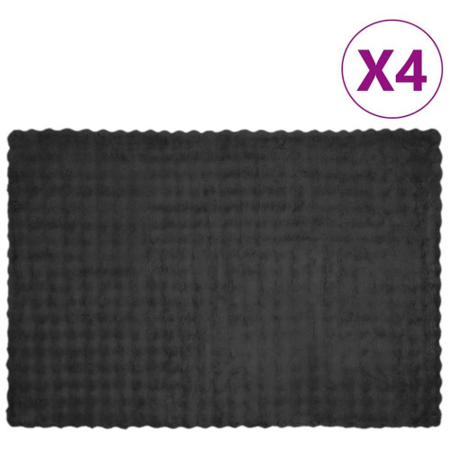 vidaXL Halkfri filt i konstgjord kaninfäll Olite 4 pcs Mörkgrå