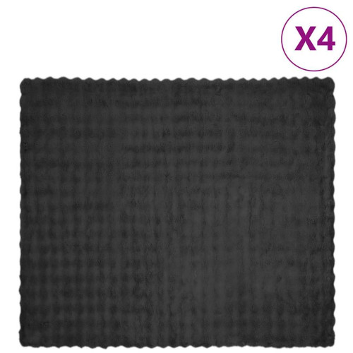 vidaXL Halkfri filt i konstgjord kaninfäll Olite 4 pcs Mörkgrå