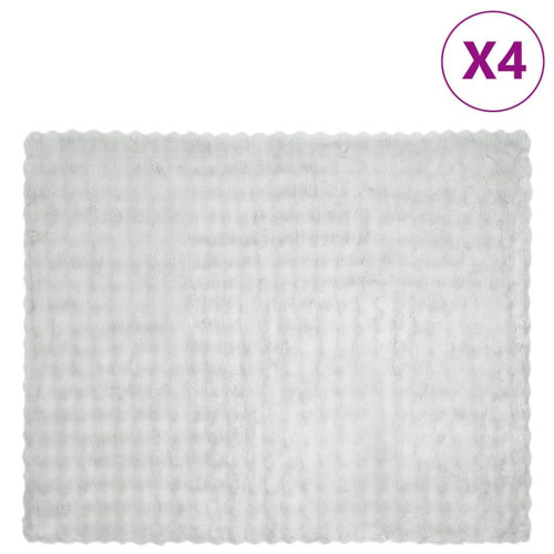 vidaXL Halkfri filt i konstgjord kaninfäll Olite 4 pcs Grå Polyester