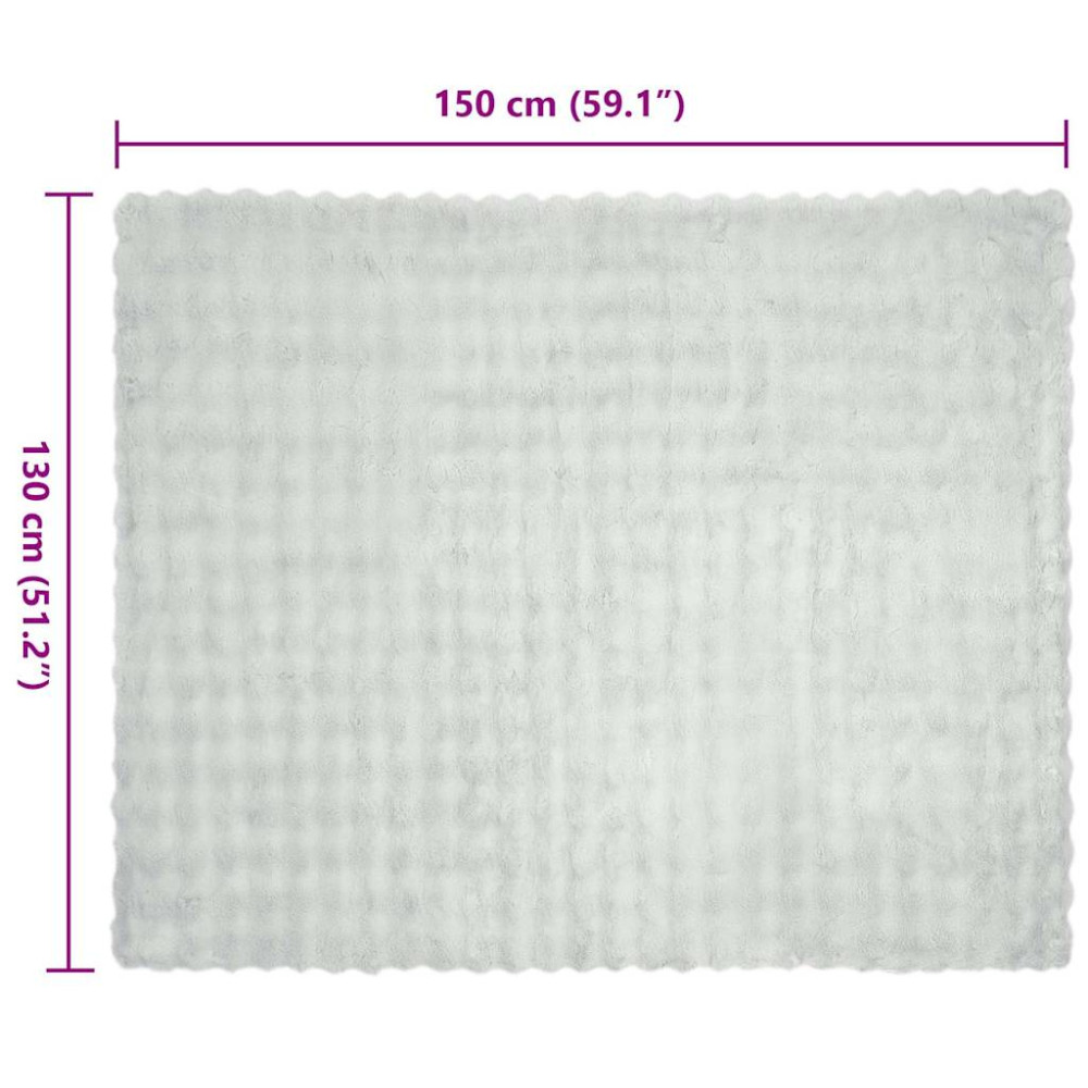 Produktbild för Halkfri filt i konstgjord kaninfäll Olite 4 pcs Grå Polyester