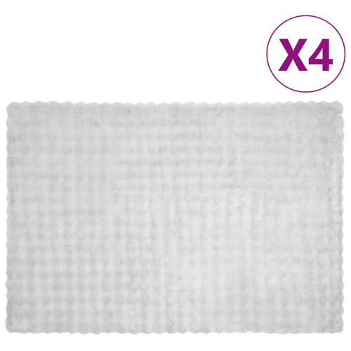 vidaXL Halkfri filt i konstgjord kaninfäll Olite 4 pcs Grå Polyester