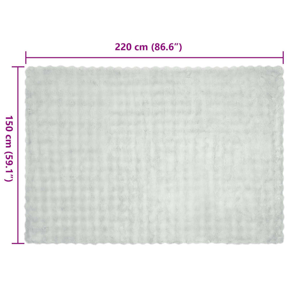 Produktbild för Halkfri filt i konstgjord kaninfäll Olite 4 pcs Grå Polyester