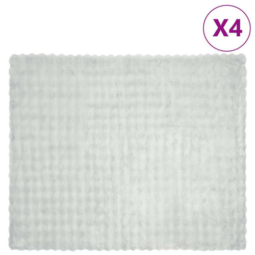 vidaXL Halkfri filt i konstgjord kaninfäll Olite 4 pcs Grå Polyester