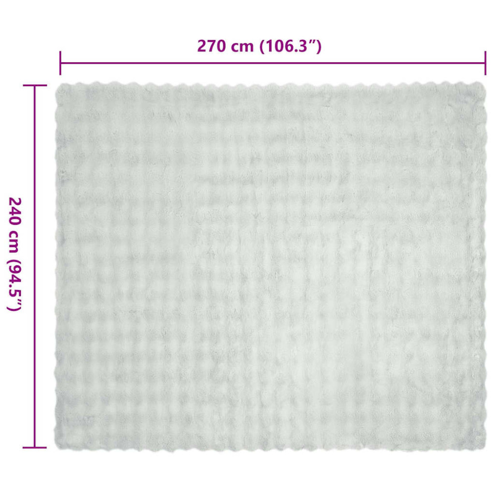 Produktbild för Halkfri filt i konstgjord kaninfäll Olite 4 pcs Grå Polyester