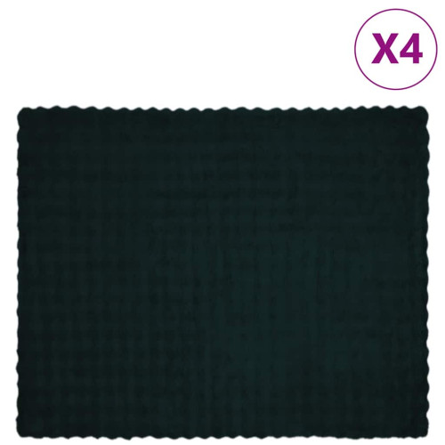 vidaXL Halkfri filt i konstgjord kaninfäll Olite 4 pcs Mörkgrön
