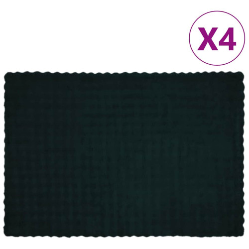 vidaXL Halkfri filt i konstgjord kaninfäll Olite 4 pcs Mörkgrön