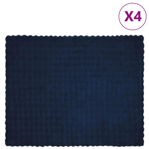vidaXL Halkfri filt i konstgjord kaninfäll Olite 4 pcs Marinblå