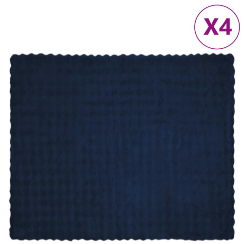 vidaXL Halkfri filt i konstgjord kaninfäll Olite 4 pcs Marinblå