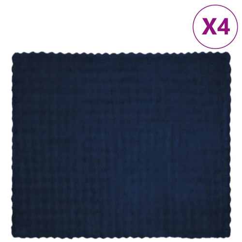 vidaXL Halkfri filt i konstgjord kaninfäll Olite 4 pcs Marinblå