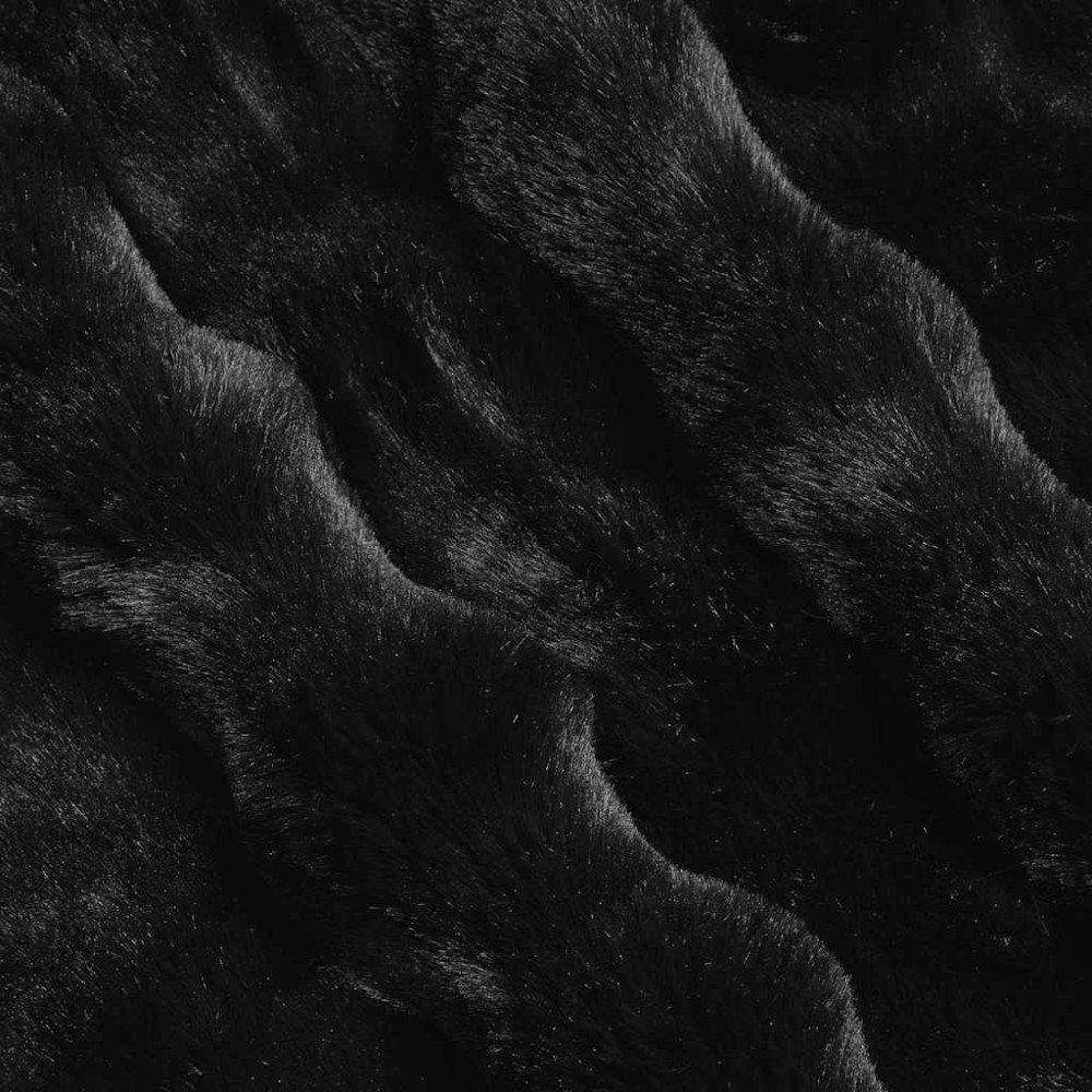 Produktbild för Halkfri filt i konstgjord kaninfäll Olite 4 pcs Svart Polyester