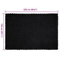 Produktbild för Halkfri filt i konstgjord kaninfäll Olite 4 pcs Svart Polyester