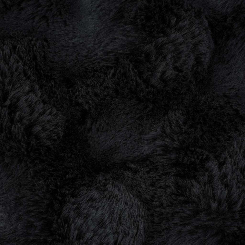 Produktbild för Halkfri filt i konstgjord kaninfäll Olite 4 pcs Svart Polyester