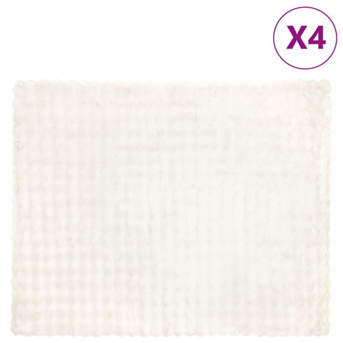 vidaXL Halkfri filt i konstgjord kaninfäll Olite 4 pcs Vit Polyester