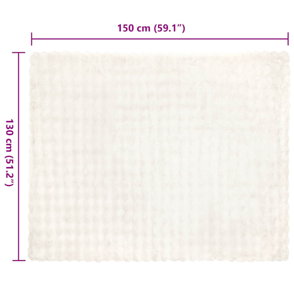 Produktbild för Halkfri filt i konstgjord kaninfäll Olite 4 pcs Vit Polyester