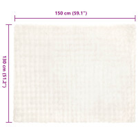 Produktbild för Halkfri filt i konstgjord kaninfäll Olite 4 pcs Vit Polyester