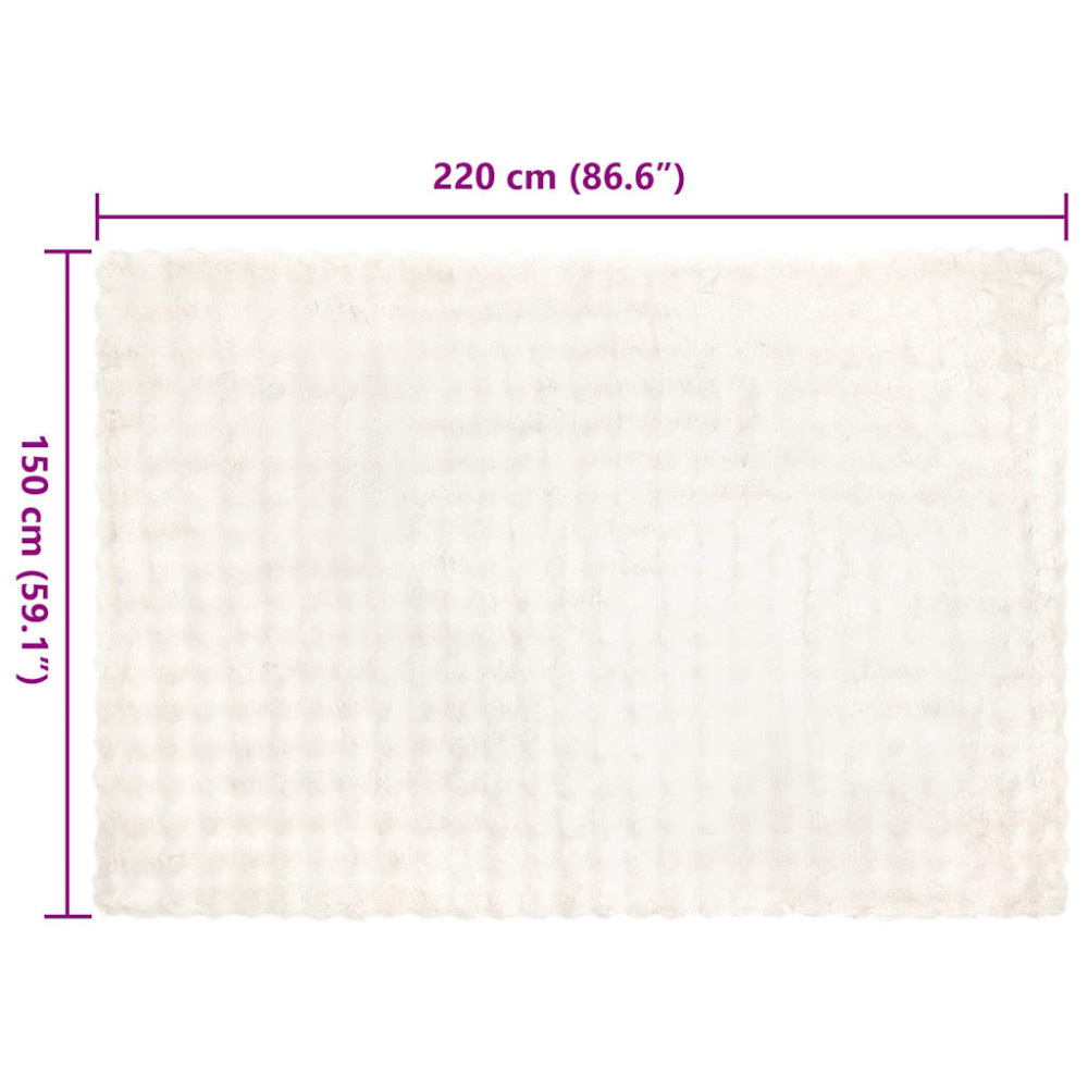 Produktbild för Halkfri filt i konstgjord kaninfäll Olite 4 pcs Vit Polyester