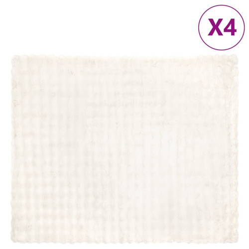 vidaXL Halkfri filt i konstgjord kaninfäll Olite 4 pcs Vit Polyester