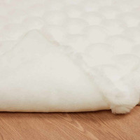 Produktbild för Halkfri filt i konstgjord kaninfäll Olite 4 pcs Vit Polyester