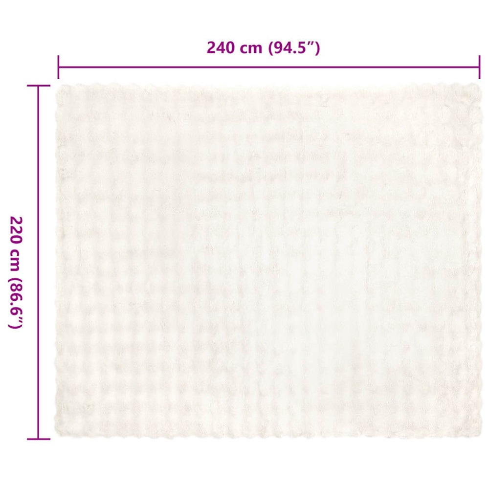 Produktbild för Halkfri filt i konstgjord kaninfäll Olite 4 pcs Vit Polyester