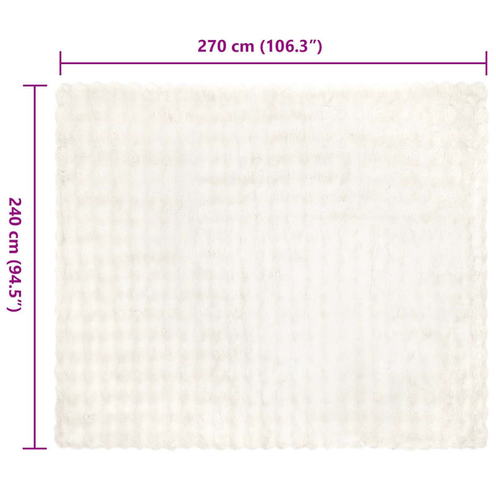 Produktbild för Halkfri filt i konstgjord kaninfäll Olite 4 pcs Vit Polyester