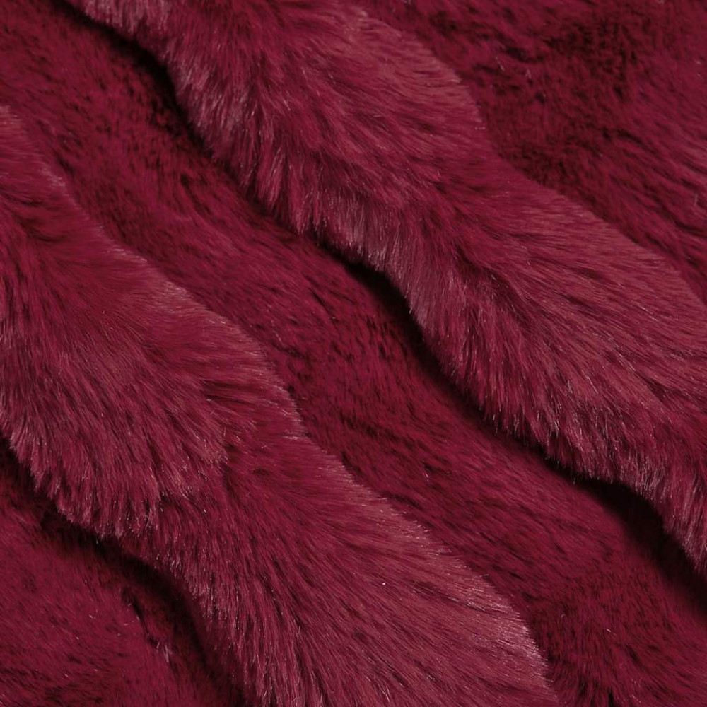 Produktbild för Halkfri filt i konstgjord kaninfäll Olite 4 pcs Bordeaux Röd