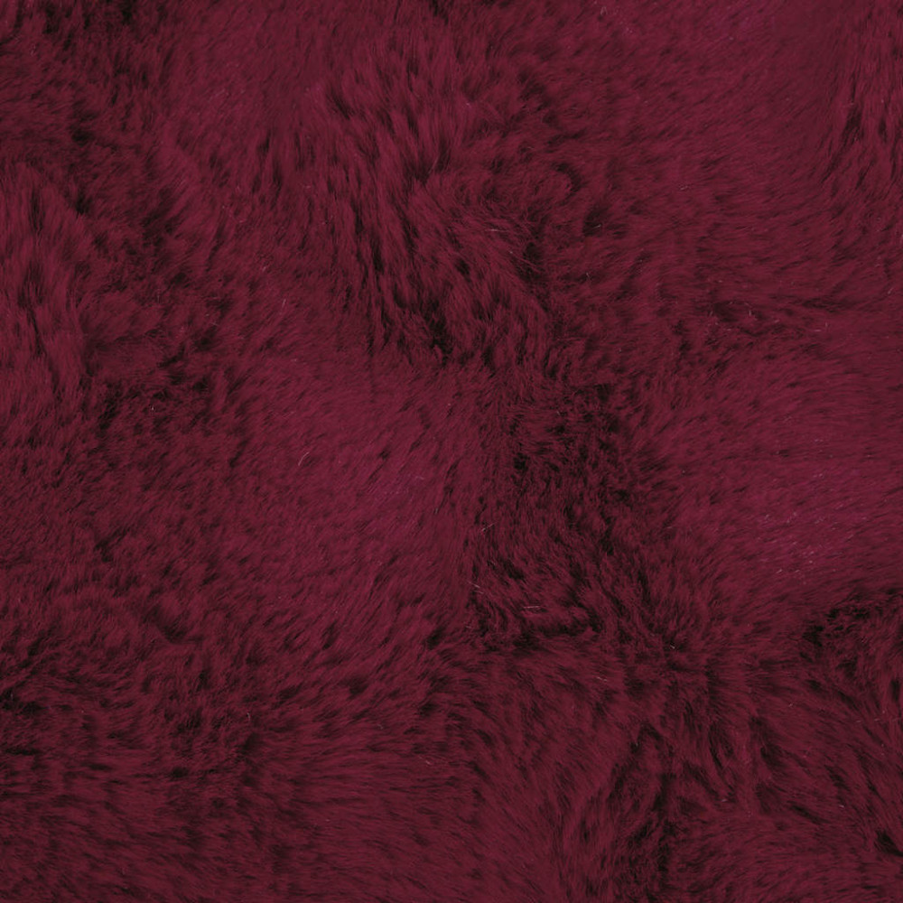 Produktbild för Halkfri filt i konstgjord kaninfäll Olite 4 pcs Bordeaux Röd