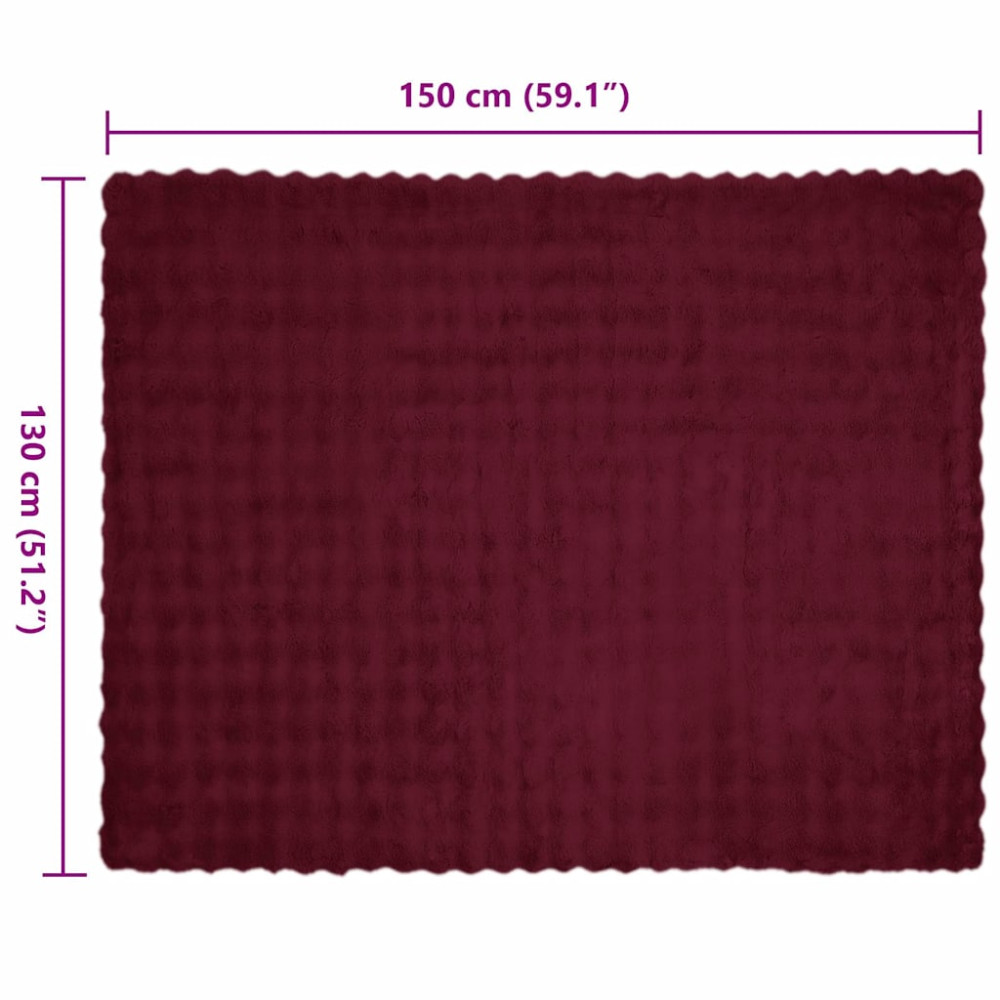 Produktbild för Halkfri filt i konstgjord kaninfäll Olite 4 pcs Bordeaux Röd