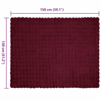 Produktbild för Halkfri filt i konstgjord kaninfäll Olite 4 pcs Bordeaux Röd