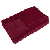 Produktbild för Halkfri filt i konstgjord kaninfäll Olite 4 pcs Bordeaux Röd