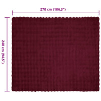 Produktbild för Halkfri filt i konstgjord kaninfäll Olite 4 pcs Bordeaux Röd