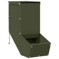 Produktbild för Kaninsmatare Olivgrön 12,5 x 26 x 28,5 cm Kallvalsat Stål