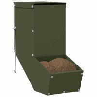 Produktbild för Kaninsmatare Olivgrön 12,5 x 26 x 28,5 cm Kallvalsat Stål