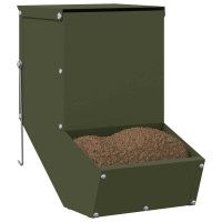 Produktbild för Kaninsmatare Olivgrön 17,5 x 26 x 28,5 cm Kallvalsat Stål