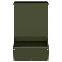Produktbild för Kaninsmatare Olivgrön 17,5 x 26 x 28,5 cm Kallvalsat Stål