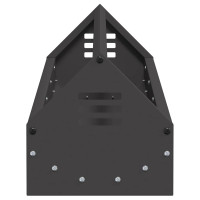 Produktbild för Kycklingmatningsränna Svart 108 x 20,5 x 20 cm Kallvalsat Stål