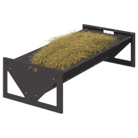 Produktbild för Fodertrog för boskap Svart 108 x 50 x 28 cm Kallvalsat Stål