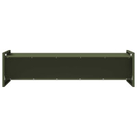 Produktbild för Fodertrog för boskap Olivgrön 108 x 50 x 28 cm Kallvalsat Stål