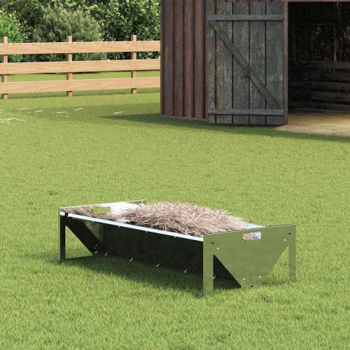 vidaXL Fodertrog för boskap Silver 108 x 50 x 28 cm Galvaniserat Stål