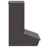 Produktbild för Gris Matare Svart 55 x 38 x 76 cm Kallvalsat Stål