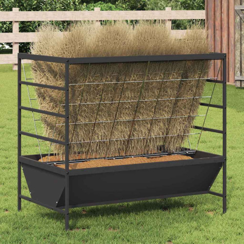 vidaXL Lantbruks Foderautomat Svart 100 x 60 x 90 cm Kallvalsat Stål