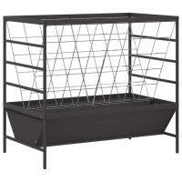 Produktbild för Lantbruks Foderautomat Svart 100 x 60 x 90 cm Kallvalsat Stål