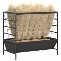 Produktbild för Lantbruks Foderautomat Svart 100 x 60 x 90 cm Kallvalsat Stål