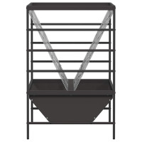 Produktbild för Lantbruks Foderautomat Svart 100 x 60 x 90 cm Kallvalsat Stål