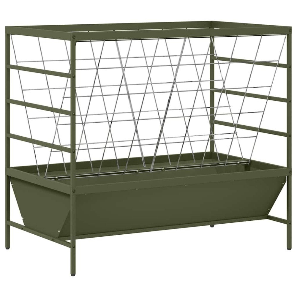 Produktbild för Lantbruks Foderautomat Olivgrön 100 x 60 x 90 cm