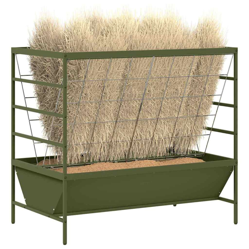 Produktbild för Lantbruks Foderautomat Olivgrön 100 x 60 x 90 cm