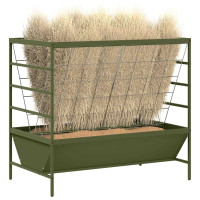 Produktbild för Lantbruks Foderautomat Olivgrön 100 x 60 x 90 cm