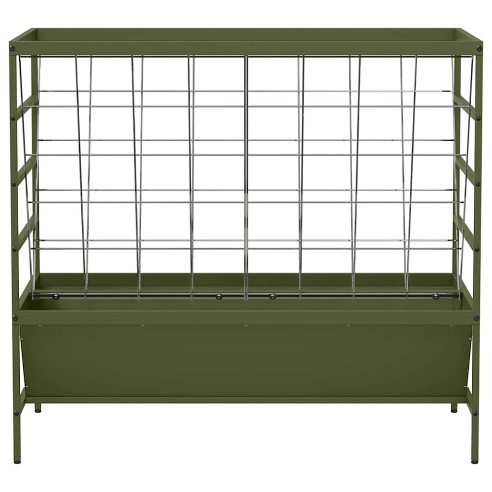 Produktbild för Lantbruks Foderautomat Olivgrön 100 x 60 x 90 cm